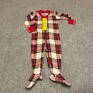 NWT Hanna Andersson 12-18mo footie zipper Christmas plaid pajamas
